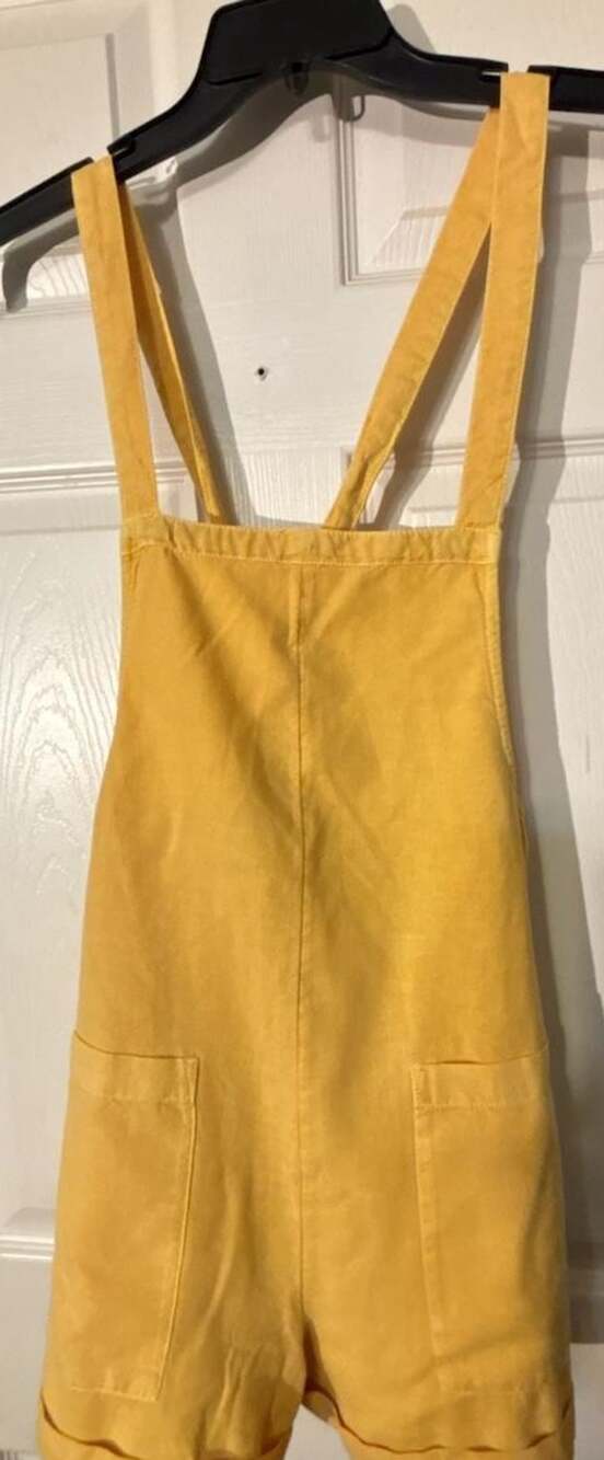 O'Neill Summerlin Romper Yellow Bib Overalls Shorts Size S